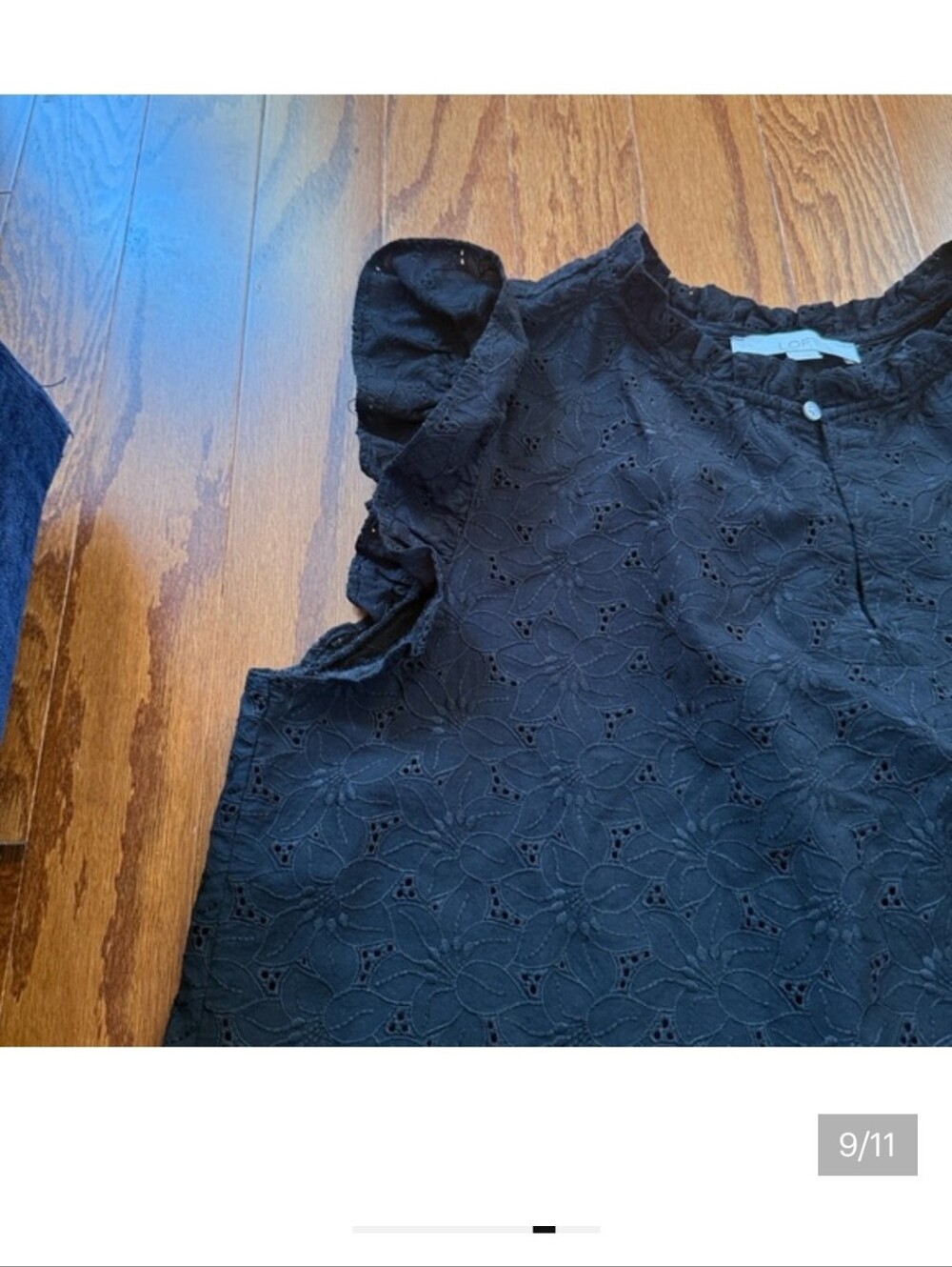 LOFT Eyelet Ruffle Sleeve Top - Picture 3 of 5